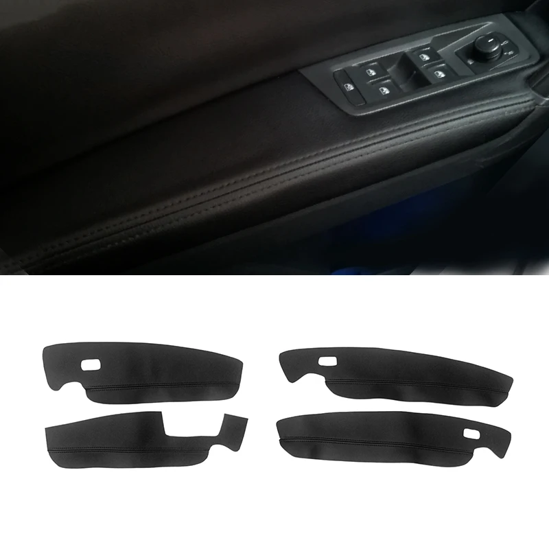 

For VW Touran 2016 2017 2018 4pcs Microfiber Leather Car Interior Door Panels Guards / Door Armrest Panel Cover Protective Trim