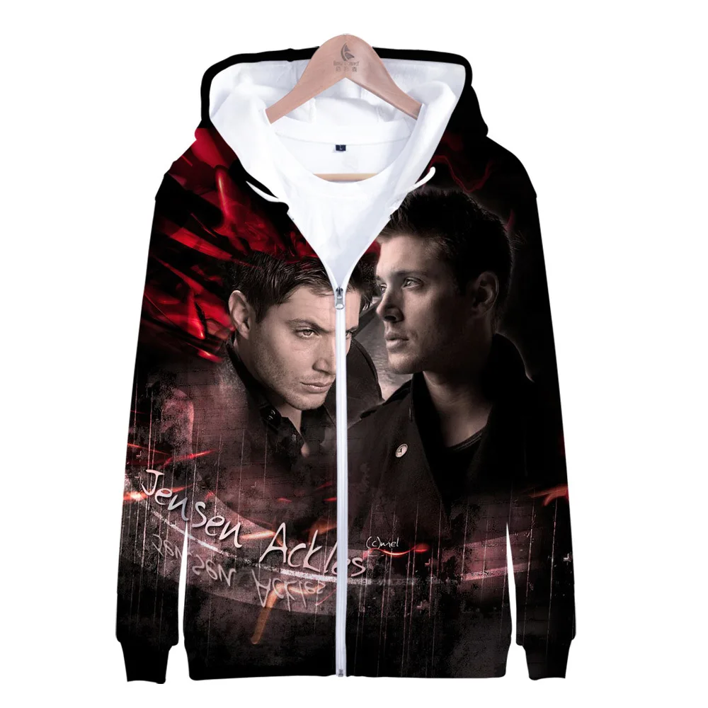 SPN Supernatural 3D Print Zip Up Women/Men Hoodie Sweatshirt Streetwear Hip Hop Long Sleeve Hooded Zipper Jacket Male Tracksuit