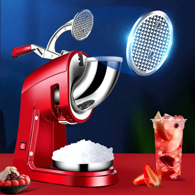 Tritaghiaccio elettrico 220v Macchina per la rasatura del ghiaccio Tritaghiaccio per uso domestico Piccola macchina per la produzione di sabbia di fango di ghiaccio commerciale