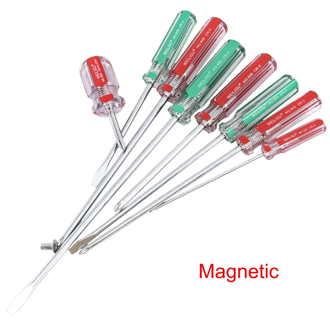 1Pcs Screwdriver with Crystal Clear Handle 3mm 5mm 6mm Magnetic Phillips/Slotted Portable Screwdriver Professional Repair Tool