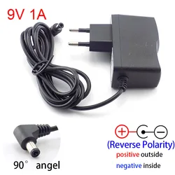 AC DC 9V 1A 1000ma Power adapter supply EU plug reverse polarity charger adaptor AC 100V-240V Converter Negative Inside switch