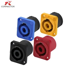 1PC Speak Chassis Connector 4pins with Protection Cover Waterproof Dustproof Panel Mout Loudspeaker/Amplifier connection