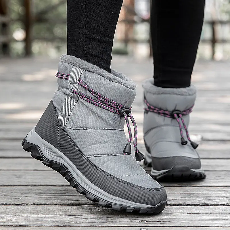 

Outdoor Shoes for Women 2021 Faux Fur Platform Boots Soft Women's Rubber Boots Big Size Female Shoe Winter Warmest Snow Boot C07