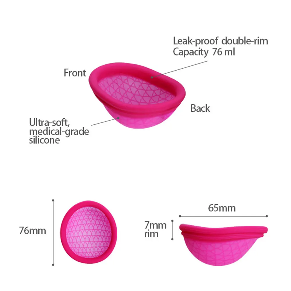 3 pezzi disco mestruale riutilizzabile design piatto coppetta mestruale extra-sottile sterilizzazione disco mestruale in silicone tampone/alternativa