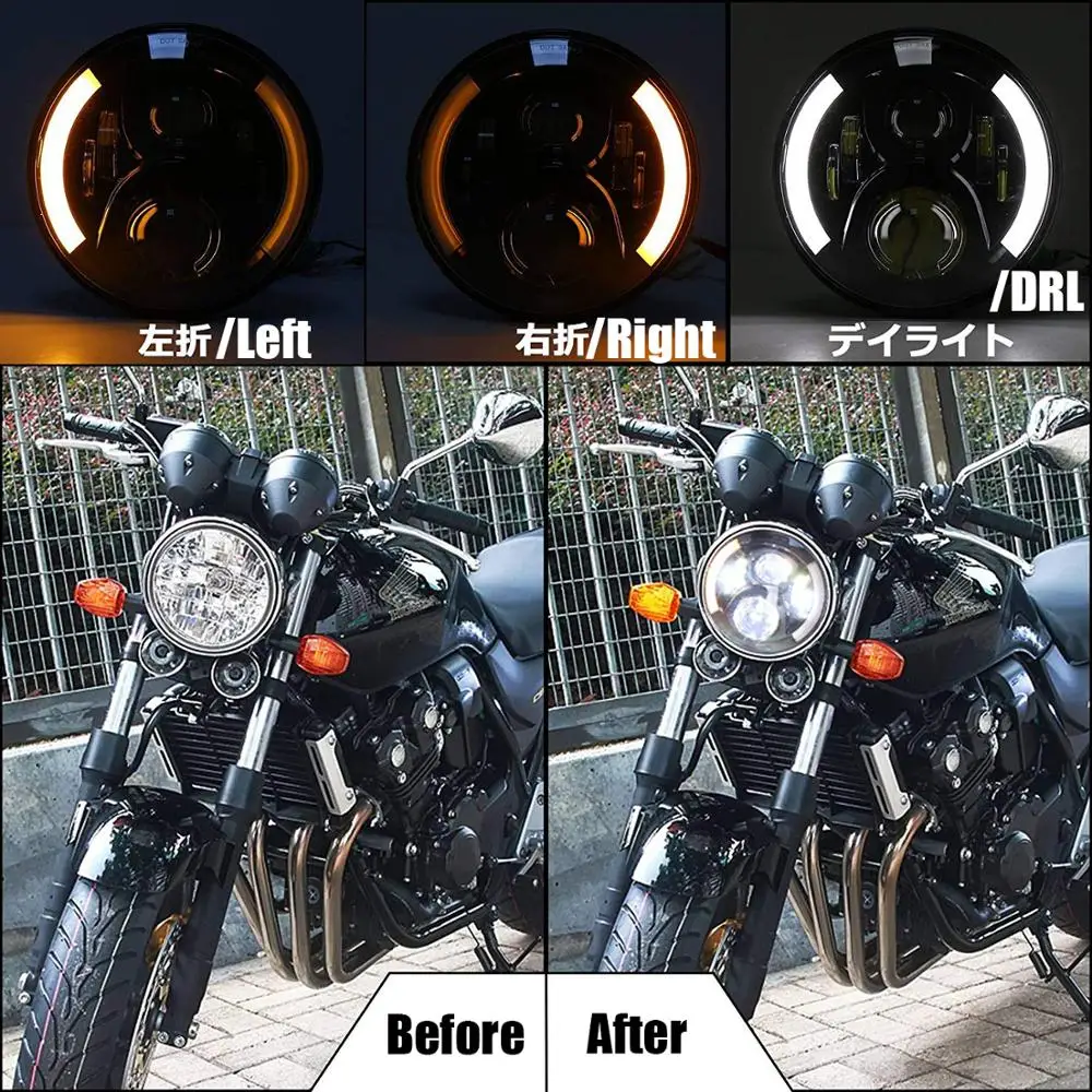 7 Inch Headlight For Honda Bike High/Low Switching CB400SF Led Headlights With Blinker And DRL Function VTR250 CB1100 CB750