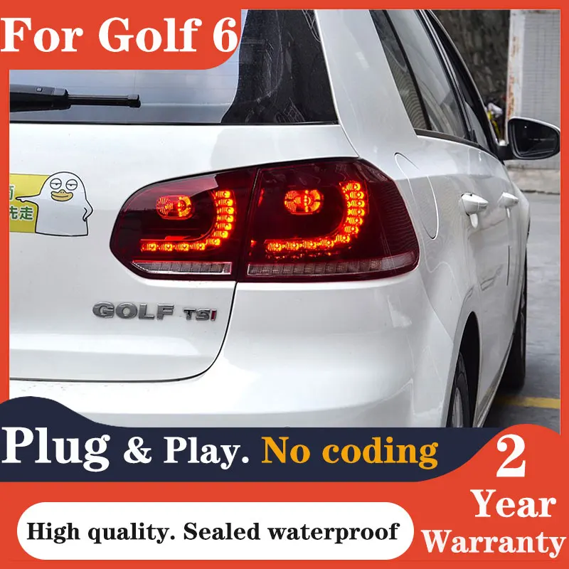 Cars Tail lights for VW Golf 6 Tail Lights 2009-2012 Golf6 R20 LED Tail Lamp LED DRL Dynami Signal Brake Reverse auto Accessorie