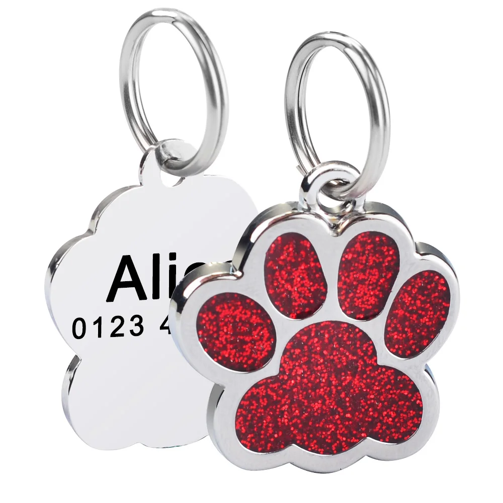 Dog Cat ID Tags Tag Engraving Name and Telphone Number and Pet Supplies DIY Personalized Dogs Id Tag Stainless Steel