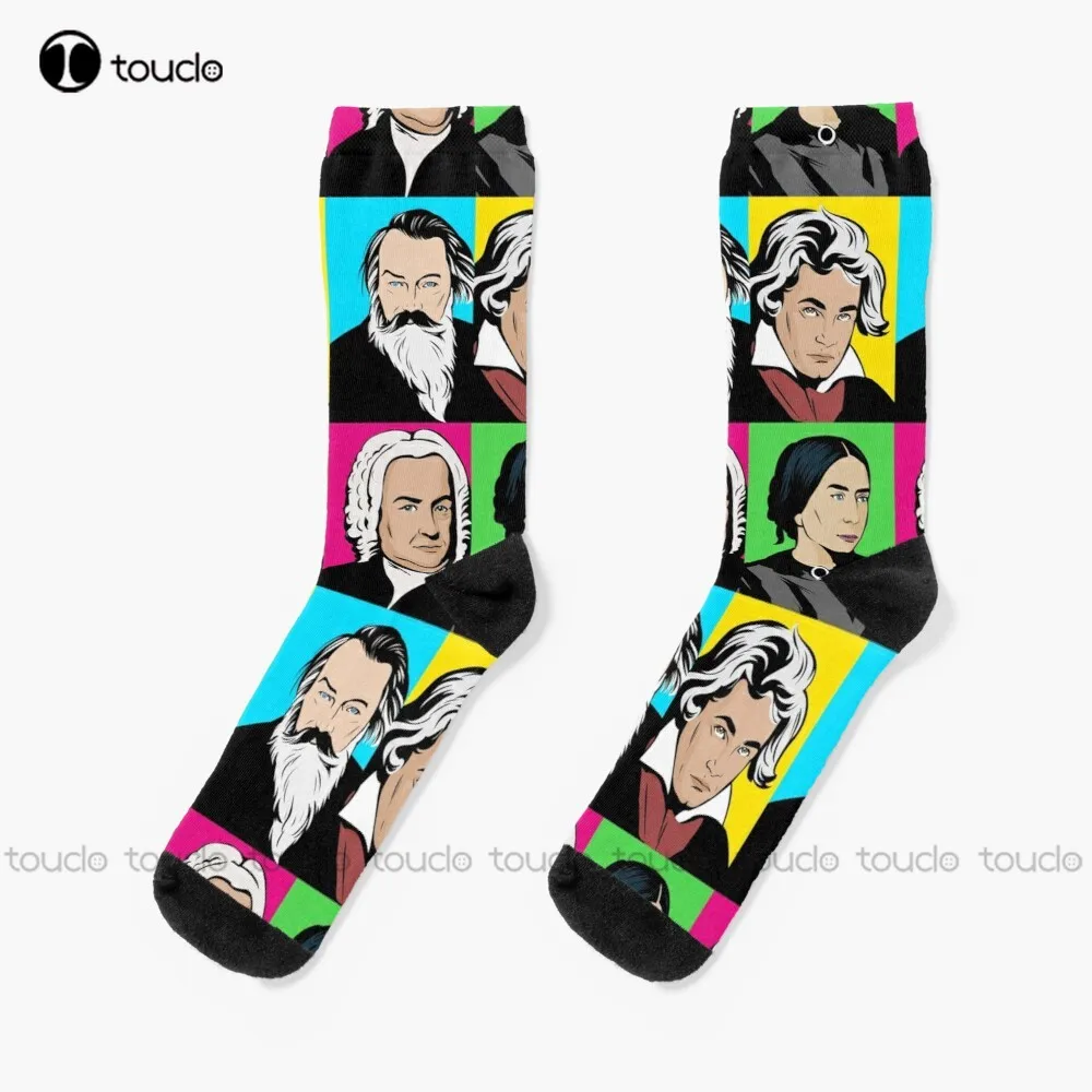 

Composers In Pop Art Ludwig Van Beethoven Johannes Brahms Clara Schumann Johann Sebastian Bach Socks Graphic Socks Teen Socks