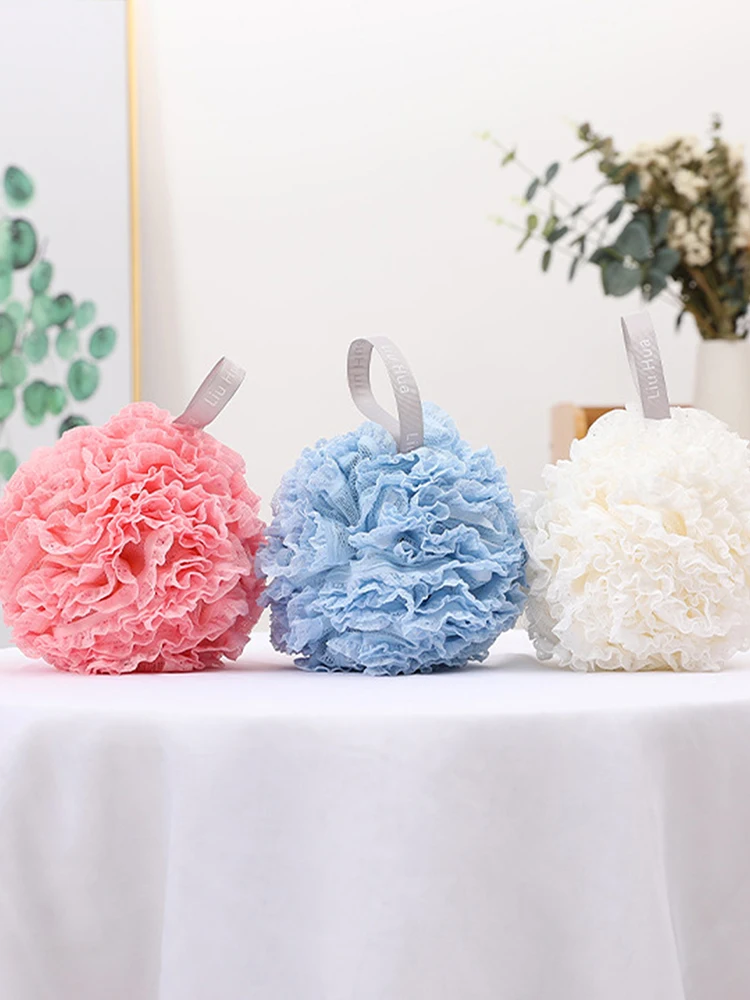 Bath Loofah Ball Sponges Shower Mesh Balls Random Color Soft Texture PE Body Scrubber 18cm In Diameter