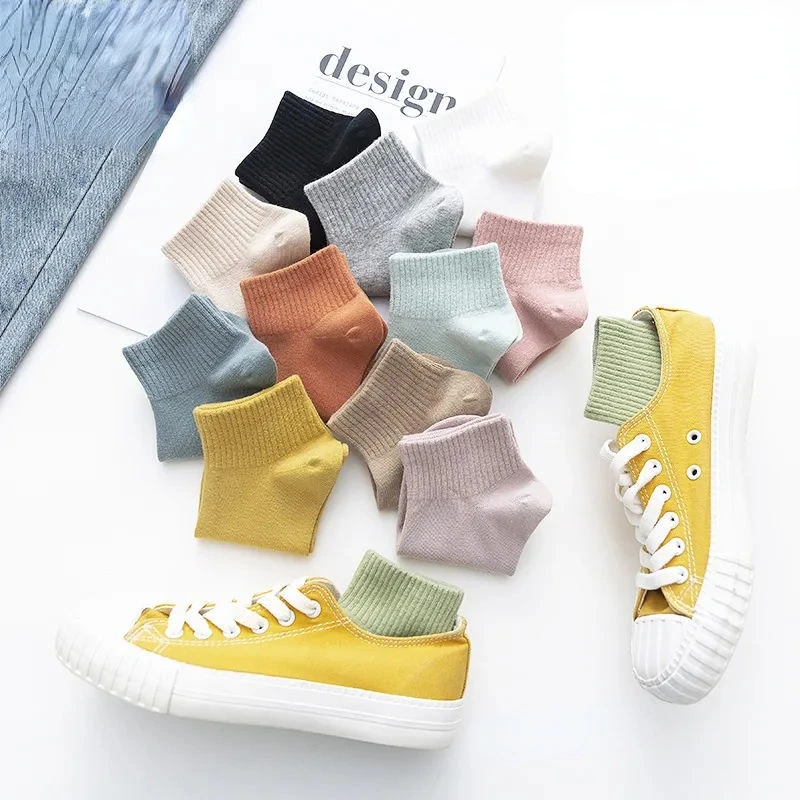 Socks Women Minimalist Leisure All-match Solid College Daily Spring Summer Various Colors Ladies Teens Popular Hot Sale Classic