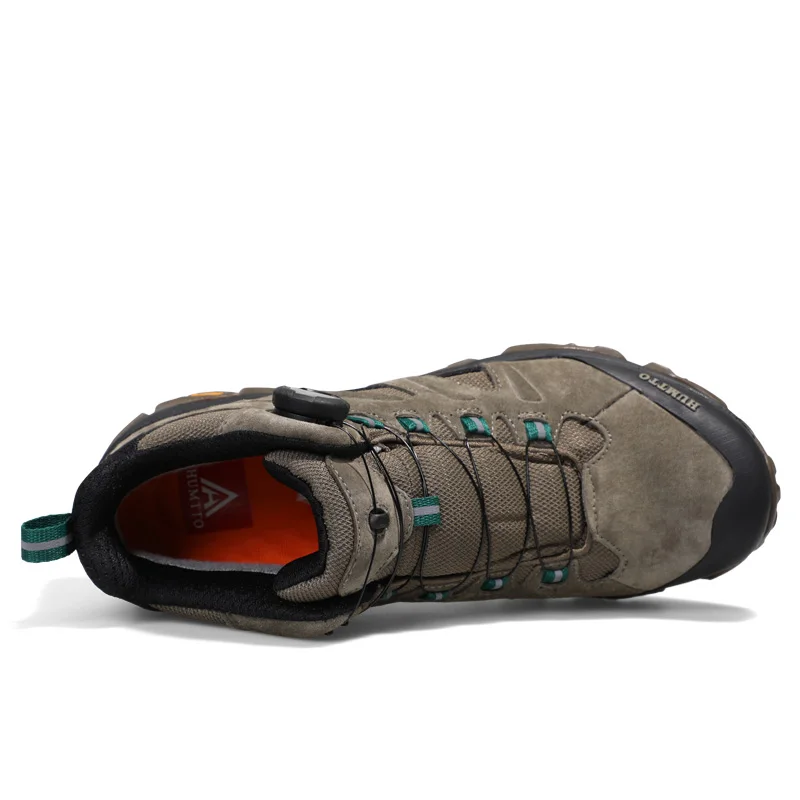 HUMTTO stivaletti impermeabili per uomo Sneakers con plateau in pelle stivali da trekking in gomma da uomo scarpe da uomo di sicurezza da lavoro