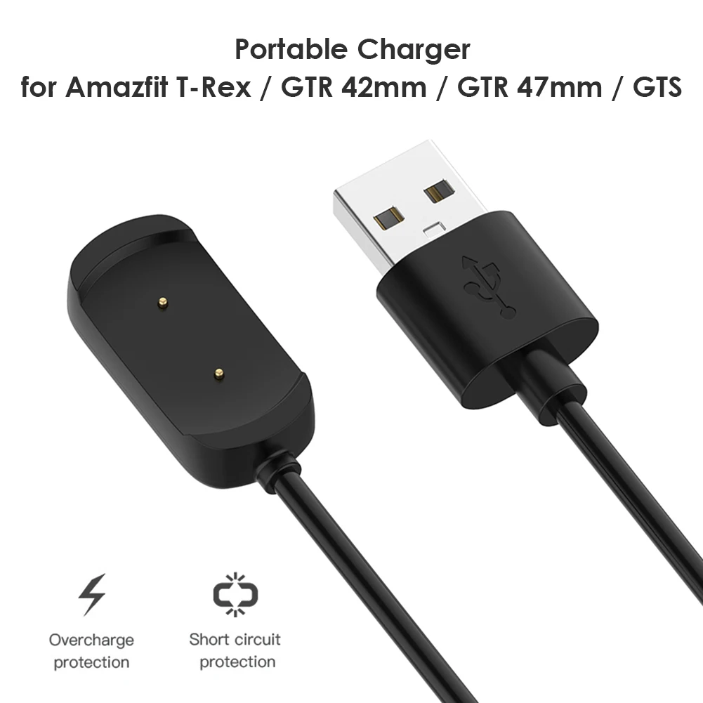 Smart Watch USB Charging Cable For Amazfit T-Rex GTR 42mm 47mm Smart Watch GTS Smart Watch USB Charger Wire Cable Accessories