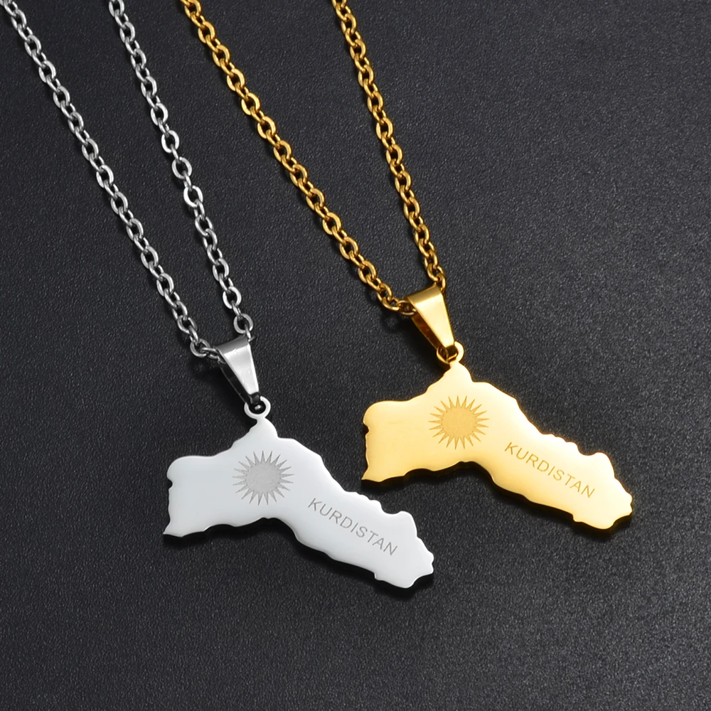 Anniyo Charms Kurdistan Anhänger Halsketten Frauen Mädchen, Silber Farbe/Gold Farbe Kurdish Schmuck @ # 267821