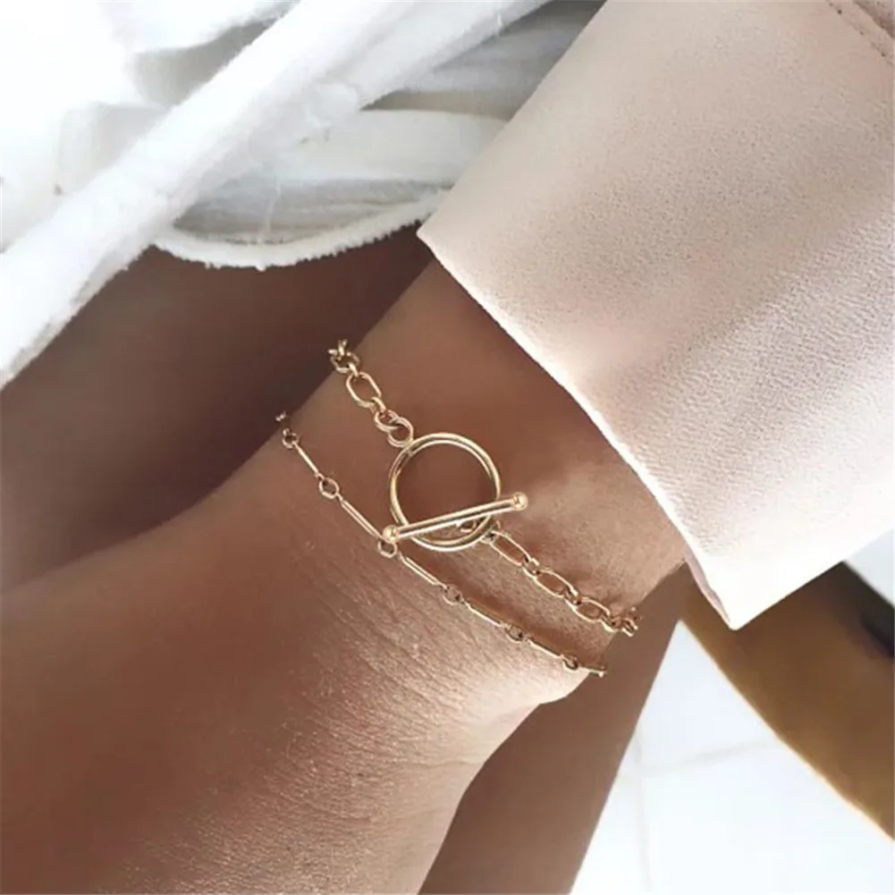 Stainless Steel Paperclip Chain Toggle Bracelet for Women Hip Hop Bracelet Jewelry Gifts