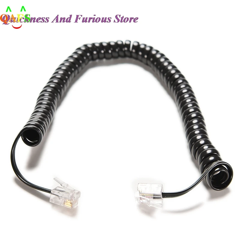 30cm Long Telephone Cord Straighten 2m Microphone Receiver Line RJ22 4P4C Connector Copper Wire Phone Volume Curve Handset Cable