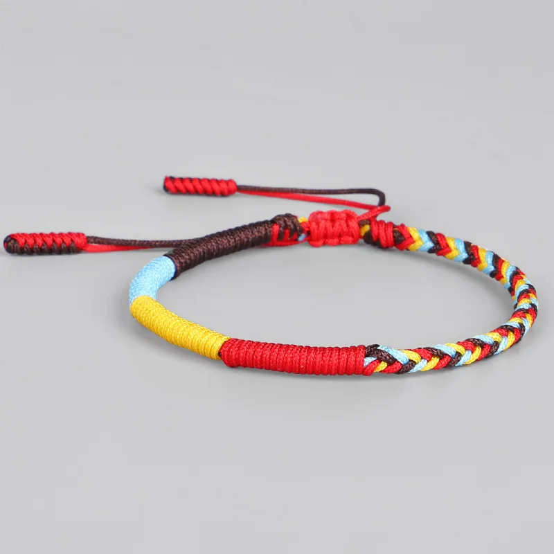 Tibetan Buddhist Handmade Waterproof Woven Wax Thread Wrap Bracelet For Men And Women Friendship Rope Knot Bracelet
