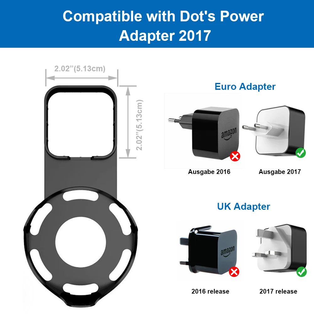 Wall Mount Bracket For Alexa Echo Dot 2nd Generation Sperker Stand Support UK/EU Plug Stand with Micro USB Cable