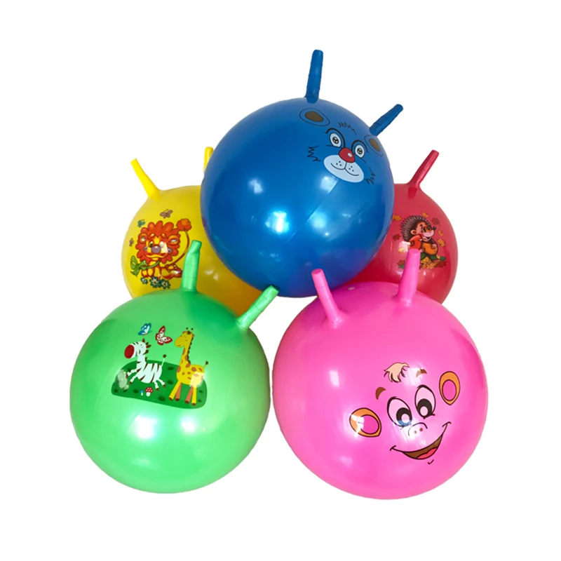 Pelota inflable de gran tamaño para niños, pelota de salto con patrón de dibujos animados, ejercicio interior y exterior, 5 colores a elegir