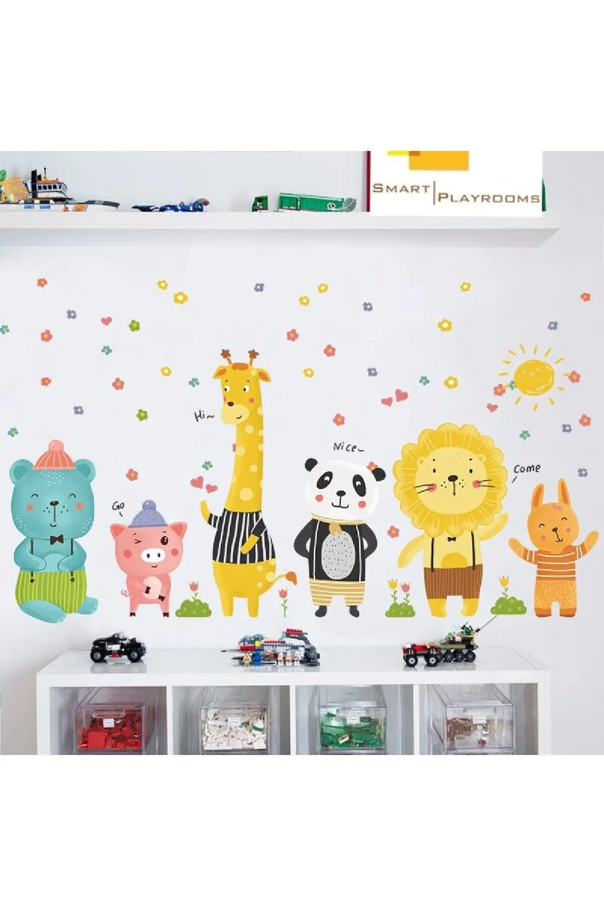 126X71 CM Animal Friends Children And Baby Room Decoration Wall Sticker Decal Model Fashionable Design Good Quality Product 2021 trend Great Wall Sticker for Kids