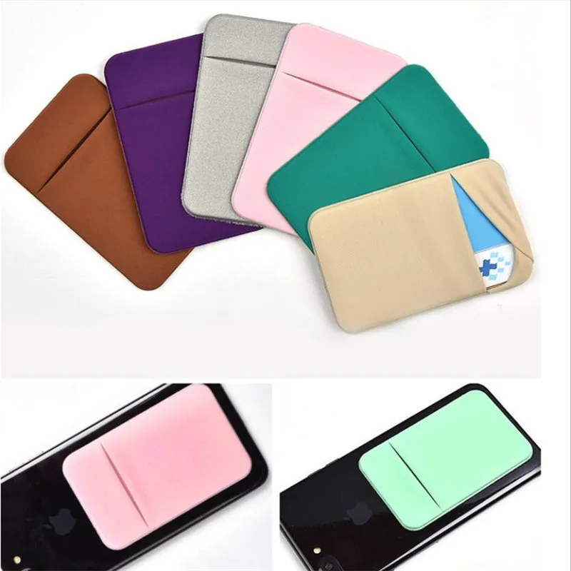 

1PC Fashion Elastic Cell Phone Card Holder Mobile Phone Wallet Case Credit ID Card Holder Adhesive Sticker Pocket