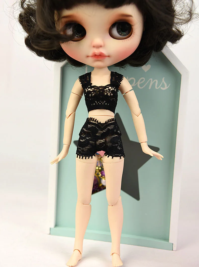 Soft Lace Underwear Bra & Briefs For Blyth Licca Doll Clothes 1/6 Doll Clothes Knickers For Blythe BJD Dolls Top & Underpant