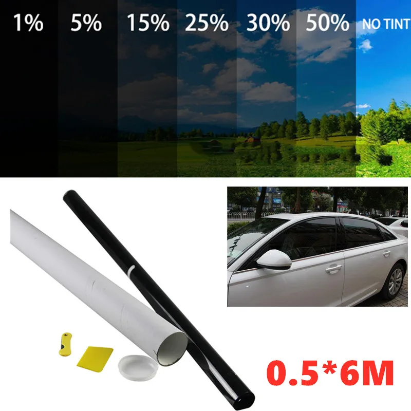 

Car Tinted Film Auto Solar Foils Window Explosion-proof Solar Film Black Light Transmittance of 15% Home Glass Tinting