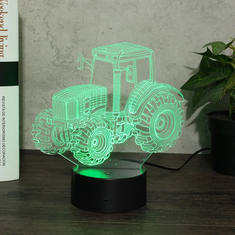 Ilusão 3d luz da noite cor mudando lâmpada brinquedo do carro ilusão visual led presentes de natal para casa apoio dropshipping