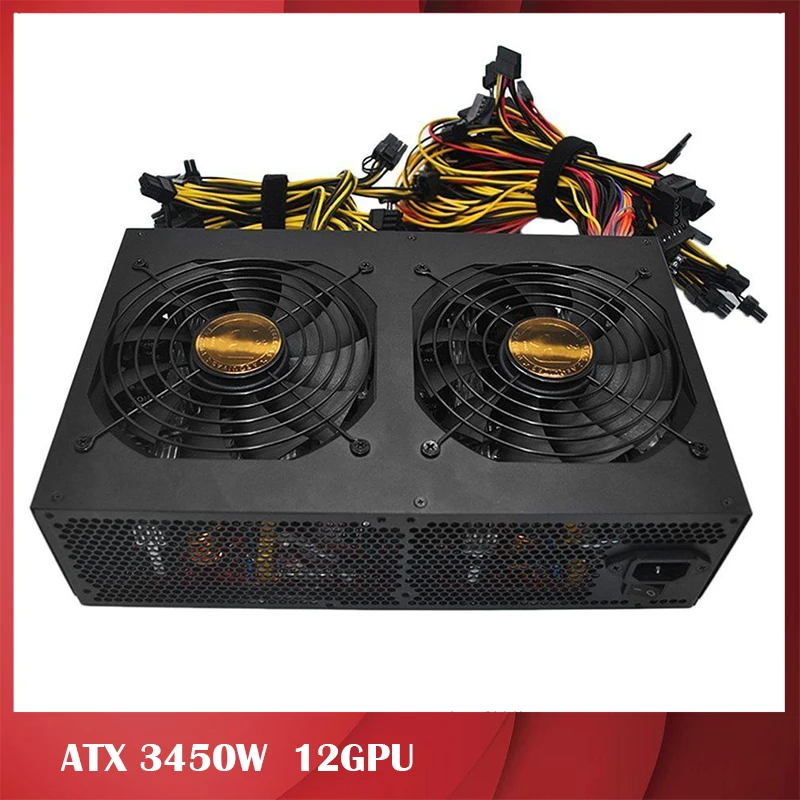 For Dedicate Power Supply for ATX 3450W 80 PLUS Gold 24 Graphics Interface With Dual 140mm Cooling Fan 100% Test Before Shipment