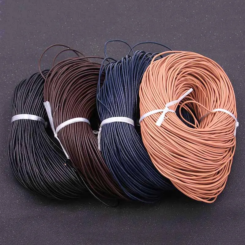 5 Meters/lot 1-3mm 2020 New 4 Color Real Cowhide  Necklace Bracelet DIY Handmade Material Jewelry Pendant Rope Found