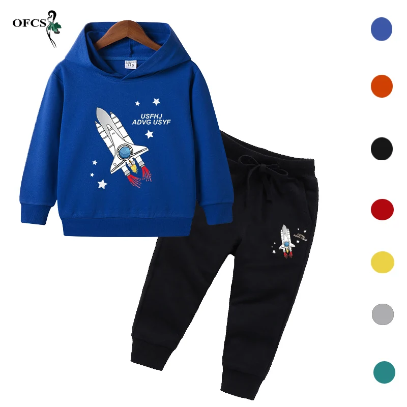 

Autumn Boys & Girls Fashion Sports Suit 2-12Years Children's Clothes Hoodie Tops + Pants Two-piece Clothes Set Cotton Sweatpants