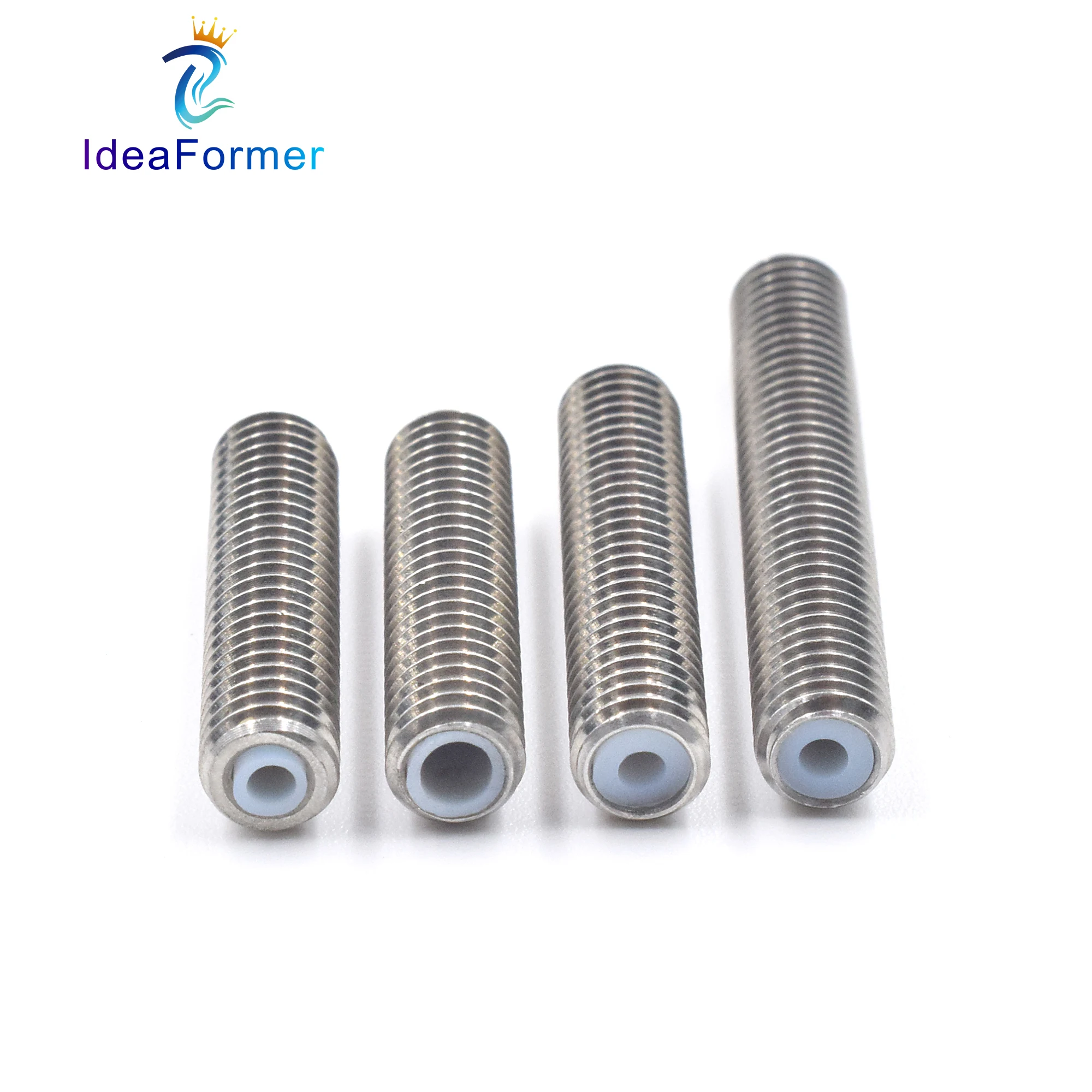 

5Pcs 3D Printer MK8 Throat Stainless Steel Heat Break M6*26/30/40mm With PTFE Tube For MK8 Extruder Head 1.75/3.00mm Filament.