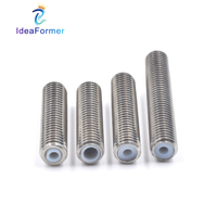 5Pcs 3D Printer MK8 Throat Stainless Steel Heat Break M6*26/30/40mm With PTFE Tube For MK8 Extruder Head 1.75/3.00mm Filament.