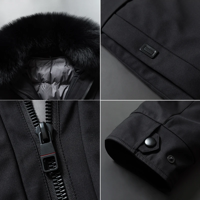 Asesmay 2021 New Arrival Men Winter Jacket White Duck Down Parkas Male Thicken Coat Fox Fur Collar Hooded Brand Clothing Outwear