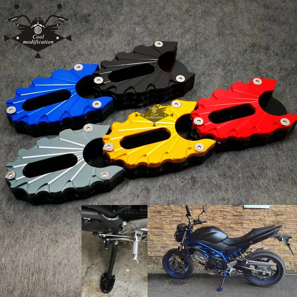 For Suzuki SV 650/650X SV650 SV650X Gladius SFV 650 SFV650 Kickstand Extension Foot Side Stand Enlarger Plate Pad