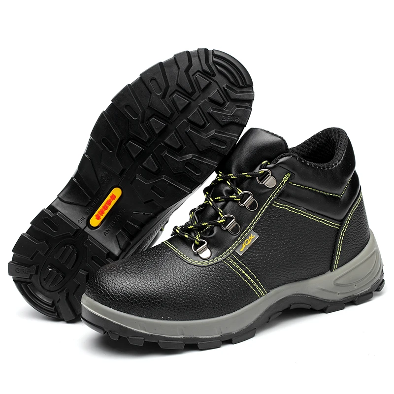 China factory High top Leather injection  Pu polyurethane solid soled Steel toe Waterproof Work Safety Shoes Boots