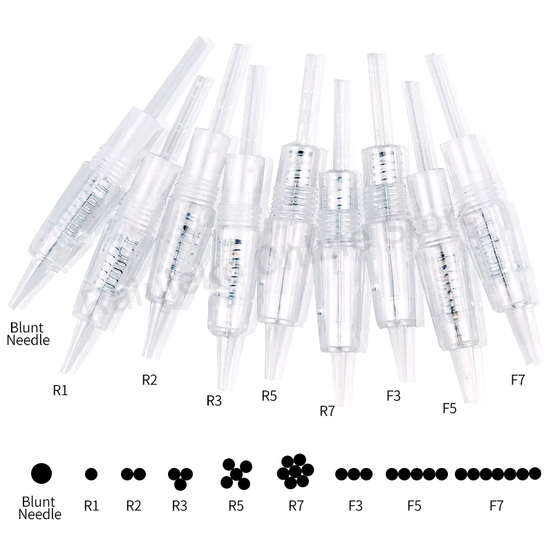 100/50/20pcs Screw Tattoo Cartridge Needles 1D 1R 2R 3R 3F 5R 5F 7R 7F Dr.imp Pen MYM Electric Tattoo Pen Microblading Needles