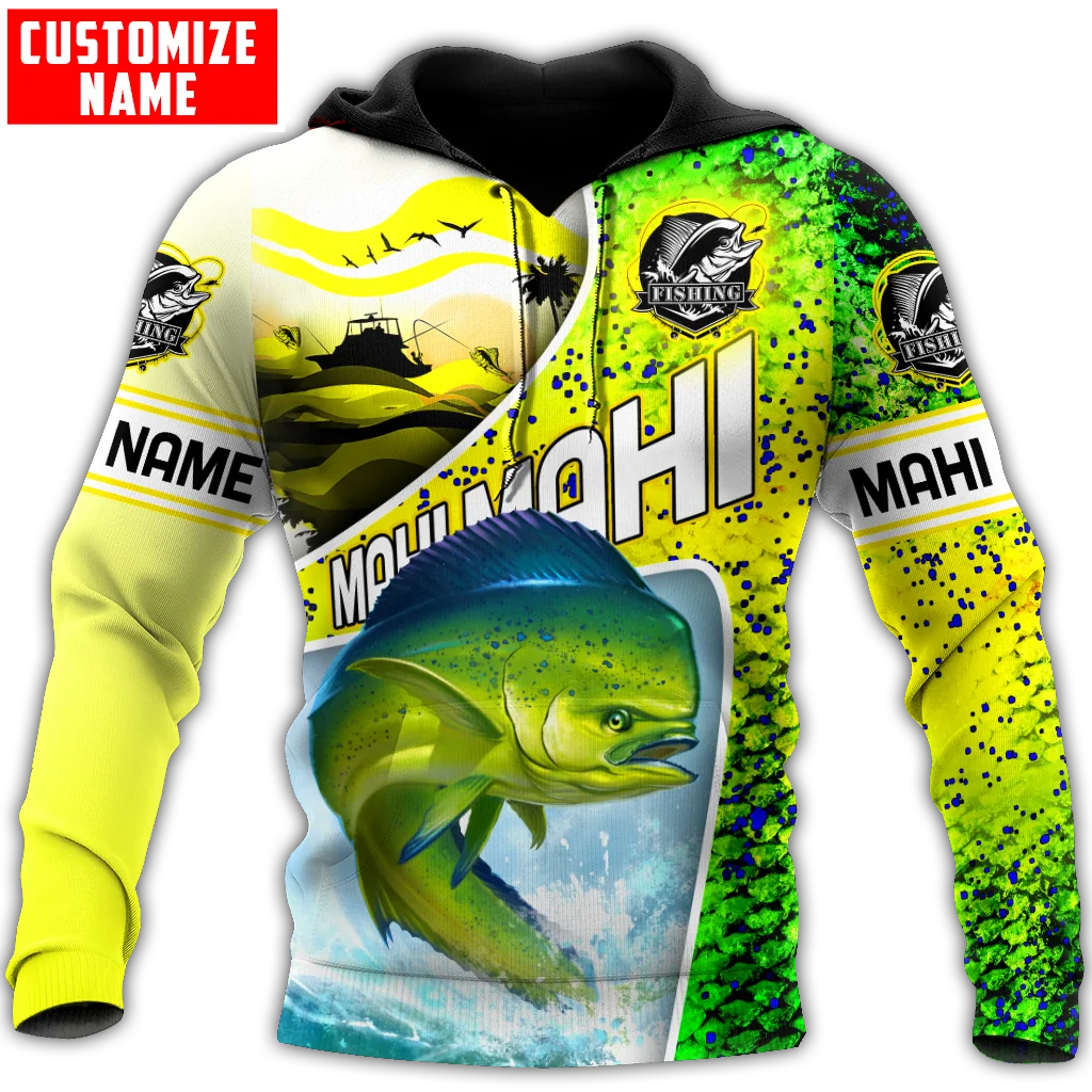 

Custom name Mahi-mahi fishing scales 3D Printing Men's Hoodie & Sweatshirt Autumn Unisex Zip Hoodie Casual Tracksuits KJ776