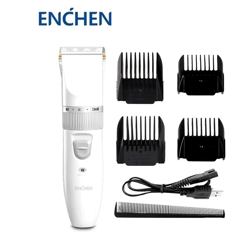 Youpin ENCHEN SharpR Hair Trimmer Electric Hair Cutter Home USB Fast Charging Hair Clipper Cordless Rechargeable Ceramic Cutting