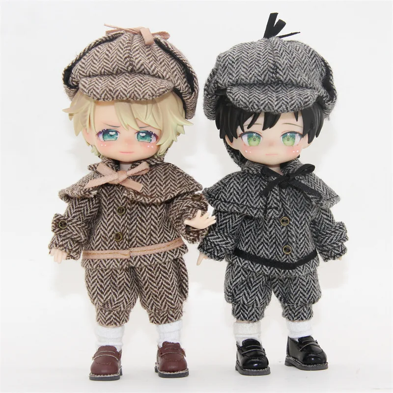 

BJD Doll Clothes Suit Suitable for OB11 GSC size baby clothes detective suit woolen coat coat hat cloak Doll Accessories