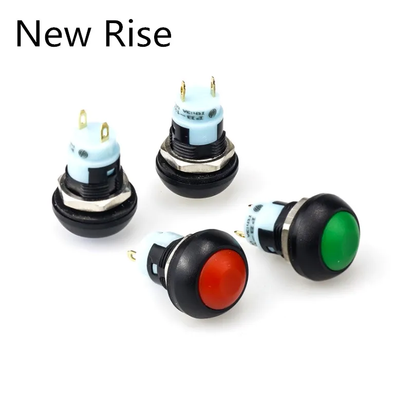 1PC PBS-33A 12mm 2Pin Mini Round Self Lock Push Button Switch Waterproof Switch