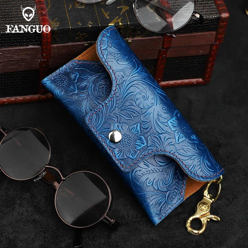 Fashion Cowskin Sunglasses Bag Genuine Leather Eye Glasses Box Portable Glasses Holder Soft Pouch Eyeglasses Case Cover