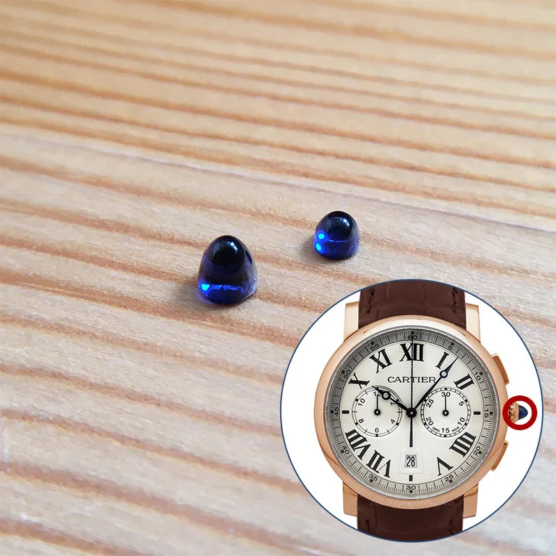 

blue sapphire crystal for Car tier Ro tonde 40mm automatic watch crown parts