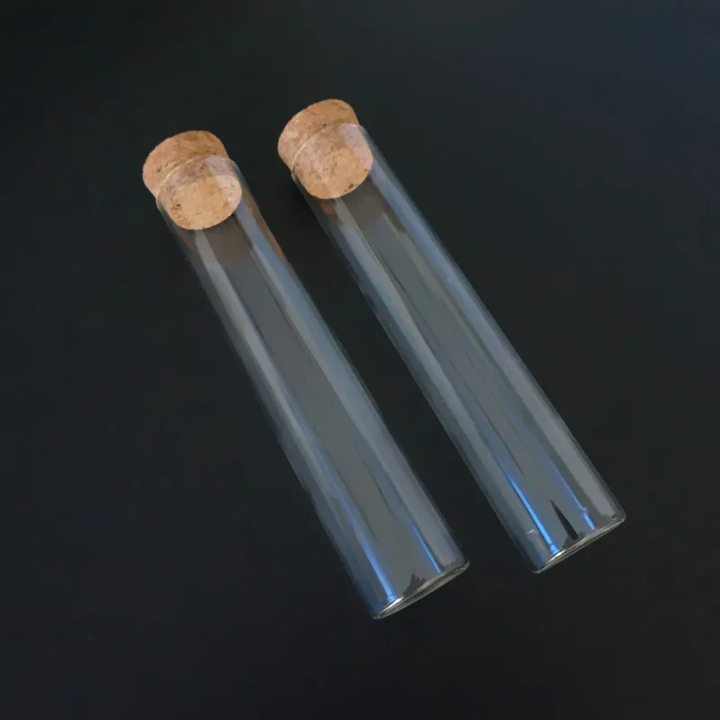 5pcs/lot 30x150mm Transparent Glass Flat Bottom 80ml Test Tubes with Cork Stopper for School/Laboratory Glassware