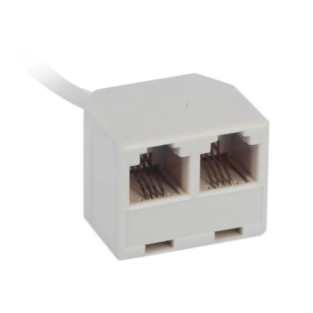 Rj11 6p4cオス-6p4cメス2ウェイ電話ジャックプラグスプリッター電話ワイヤーケーブルアダプターコンバーター