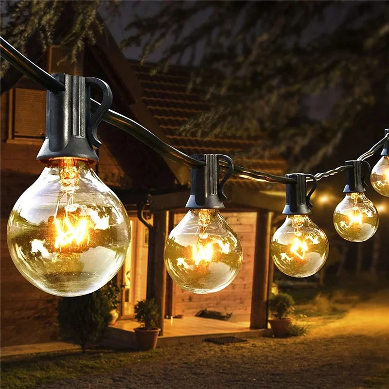 

25 Bulb G40 Tungsten Filament Lamp String Fairy Lamp String Outdoor Party Garden Wreath Indoor and Outdoor Decorative Lamp