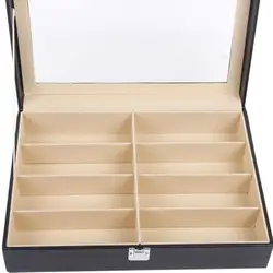8-Grid Eye Glasses Case Eyewear Sunglasses Display Storage Box Holder Organizer glasses container with Clear Lid
