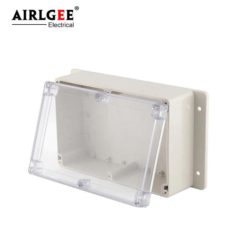 230 * 150 * 87mm high quality Ip65 ABS PC industrial cable fiber junction box outdoor waterproof large transparent cover