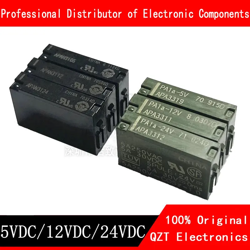 10 sztuk/partia nowy oryginalny przekaźnik APAN3105 5V APAN3112 12V APAN3124 24V całkowite zastąpienie PA1A-5V PA1A-12V PA1A-24V 4PIN 5A250VAC