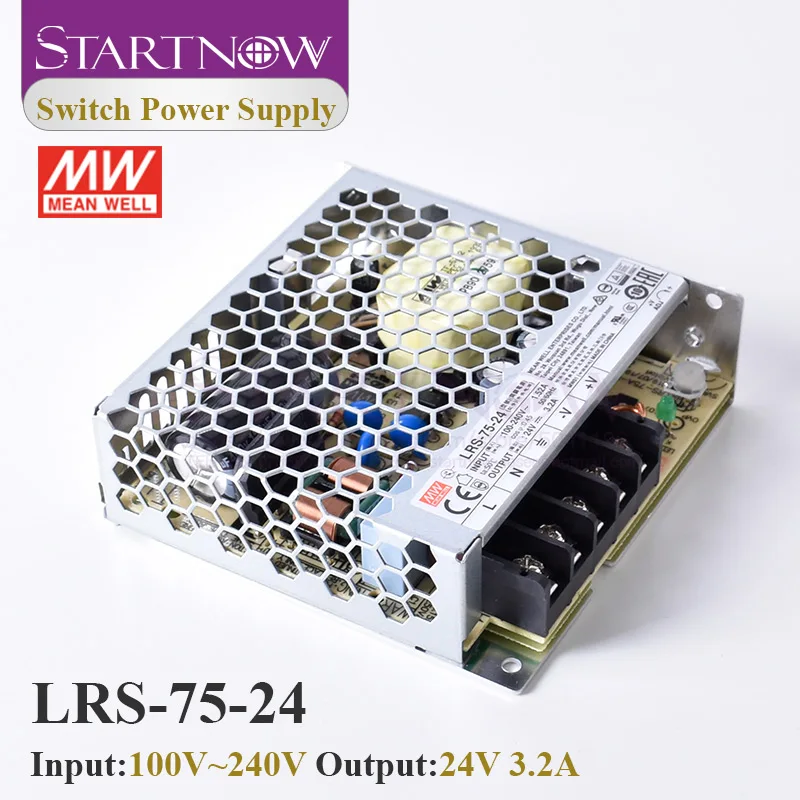 Startnow LRS-75-24 Switch Power Supply Laser Controller 12V 6A 24V 3.2A 75W Original MW Taiwan Meanwell Switching Power Supply