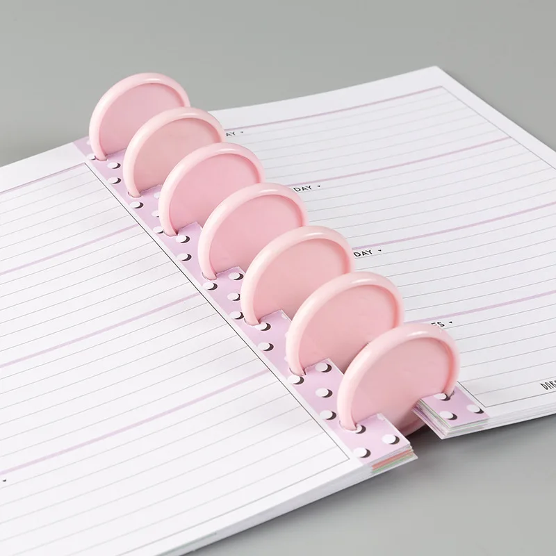 Pink Mushroom Hole Binding Discs Notebook Binder Rings Mushroom Planner Button 360 Degree Foldable DIY Scrapbook Accessories